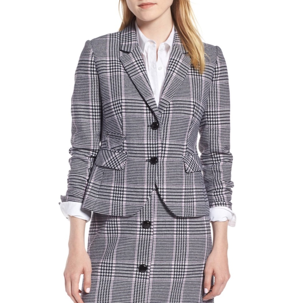 Shrunken Houndstooth Suit Jacket